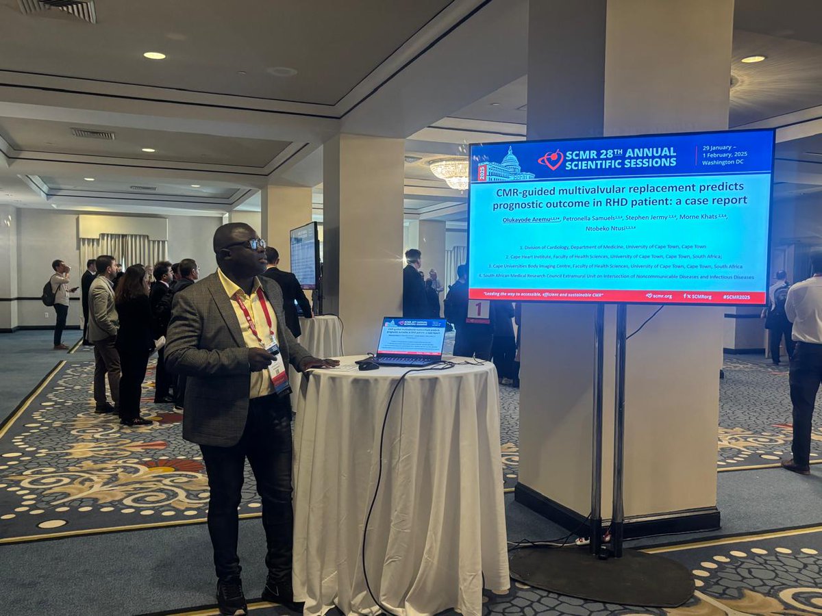 Cape Heart Institute | Global Medicine (@chi_uct) on Twitter photo CHI members gave several presentations on the diagnostic utilisation of CMR in rare medical conditions at #SCMR2025 the Society of Cardiovascular Magnetic Resonance. Read more:bit.ly/41ifmV8
<a href="/ntobekon/">Ntobeko Ntusi</a> <a href="/Sliwa1Karen/">@Karen.Sliwa1</a> CHI members gave several presentations on the diagnostic utilisation of CMR in rare medical conditions at #SCMR2025 the Society of Cardiovascular Magnetic Resonance. Read more:bit.ly/41ifmV8
<a href="/ntobekon/">Ntobeko Ntusi</a> <a href="/Sliwa1Karen/">@Karen.Sliwa1</a>