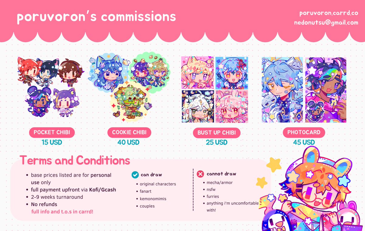 poruvoron's tweet image. reopening my comms and waitlist again !✨
kindly read through my carrd for more info ^o^⤵️