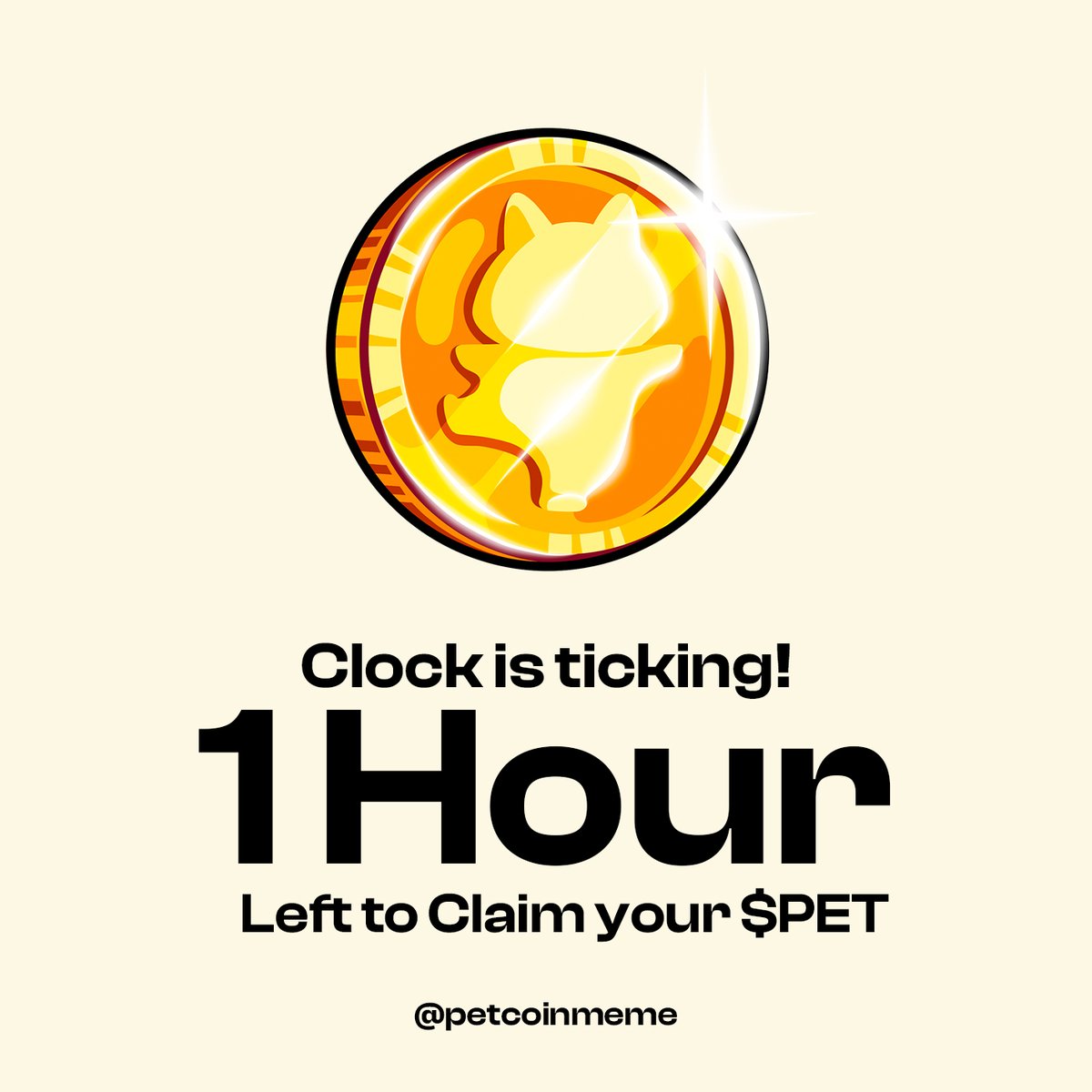 🚨🐾 Hey, $PET fam! 🐾🚨

Clock’s tickin’! ⏰ You've got just 1 HOUR to snag your $PET token allocation! 🥳 Don’t let this opportunity slip through your paws!✨

Check out the pinned message in our Telegram for the instructions: 👉 t.me/pet_meme