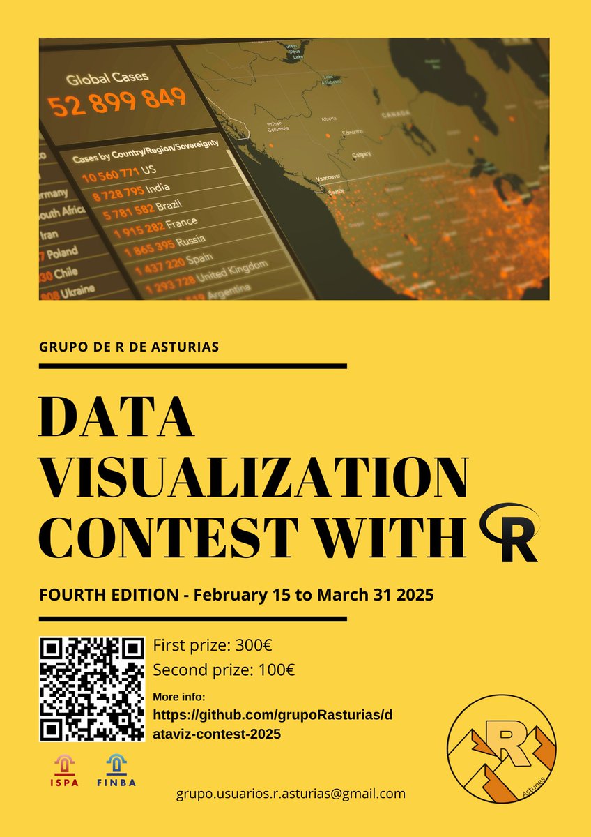 Bueno, bueno.... pues aquí está uno de nuestros eventos más importantes del año.
Nuestro "CONCURSO DE VISUALIZACIÓN DE DATOS CON R"📈📊, anímate a participar y afrontar el reto que proponemos este año. 
¡Esperamos ver con que nos sorprendeis!
.
.
Y que corran esos códigos 😎