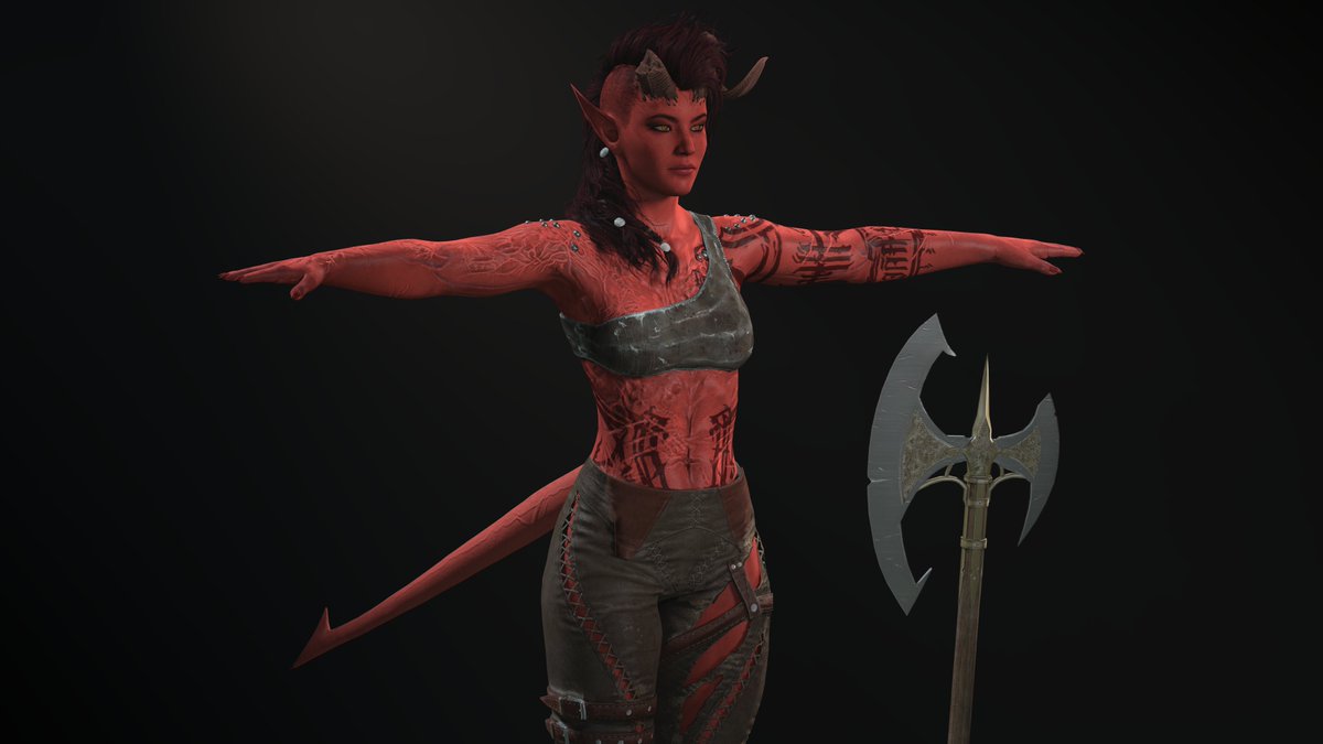 SFMModelMaker's tweet photo. Karlach from  Balder's gate 3  Get her at https://t.co/TarX7fXt2w ($18) Please tag me if you use her would love to see the art you guys make with her :D. Enjoy! https://t.co/KrrYCLn2ft