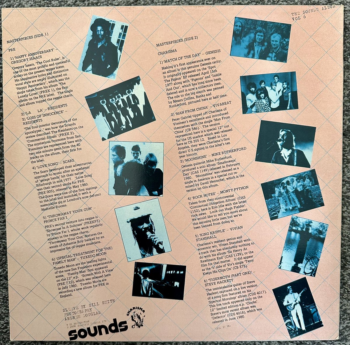 ZoundsAbound's tweet image. Volume 6 from 1980 called ‘Masterpieces’ featured songs by @GregoryIsaacs_ #Residents @ScarsOfficial1 #PrinceFarI #TuxedoMoon @Genesistheband #Vivabeat #MikeRutherford #VivianStanshall @HackettOfficial &amp;amp; @montypython 

6/10