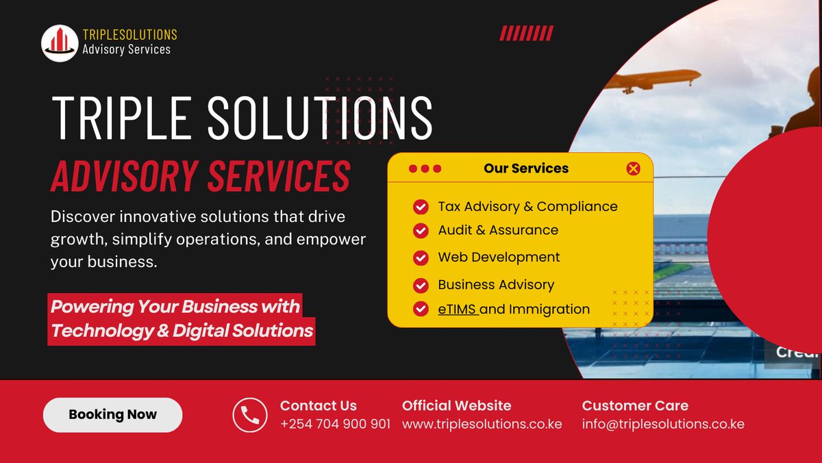 TripleSolKe's tweet image. Discover innovative solutions that drive growth, simplify operations, and empower your business.
#triplesolutions #BusinessGrowth #taxservices