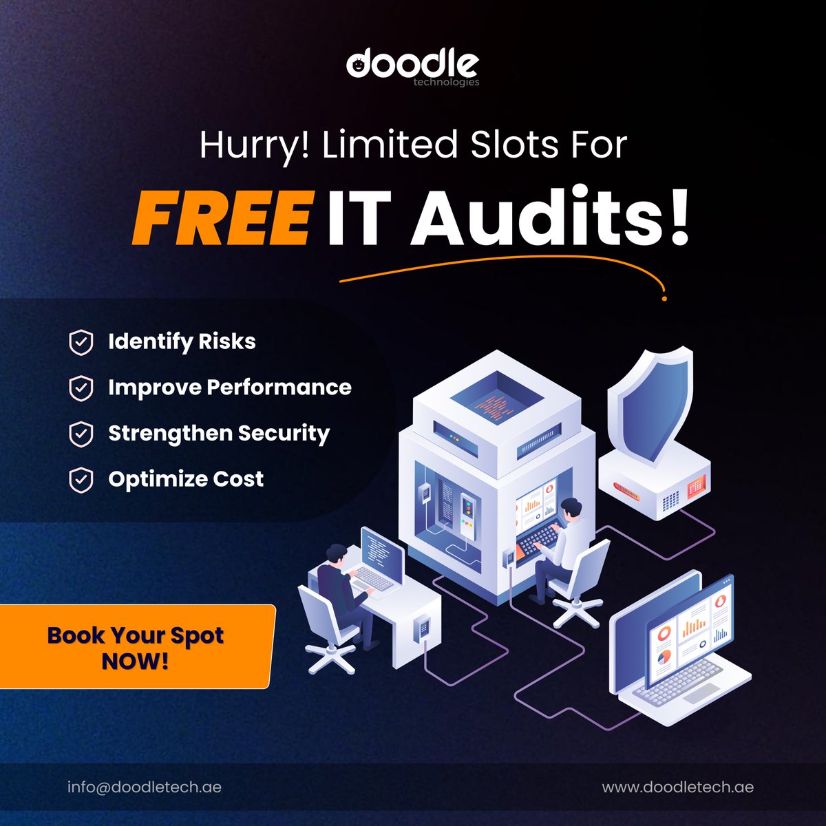 doodletechuae's tweet image. FREE IT AUDITS – WHY PAY FOR PEACE OF MIND?

Most businesses don’t check their IT infrastructure until something goes wrong. By then, it’s already too late.

It&apos;s free. It&apos;s limited. Book yours now.

Visit doodletech.ae/it-infrastruct… to get started.

#FreeITAudit #DoodleTech