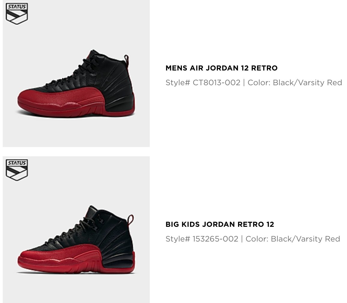 finish line jordans retro 12