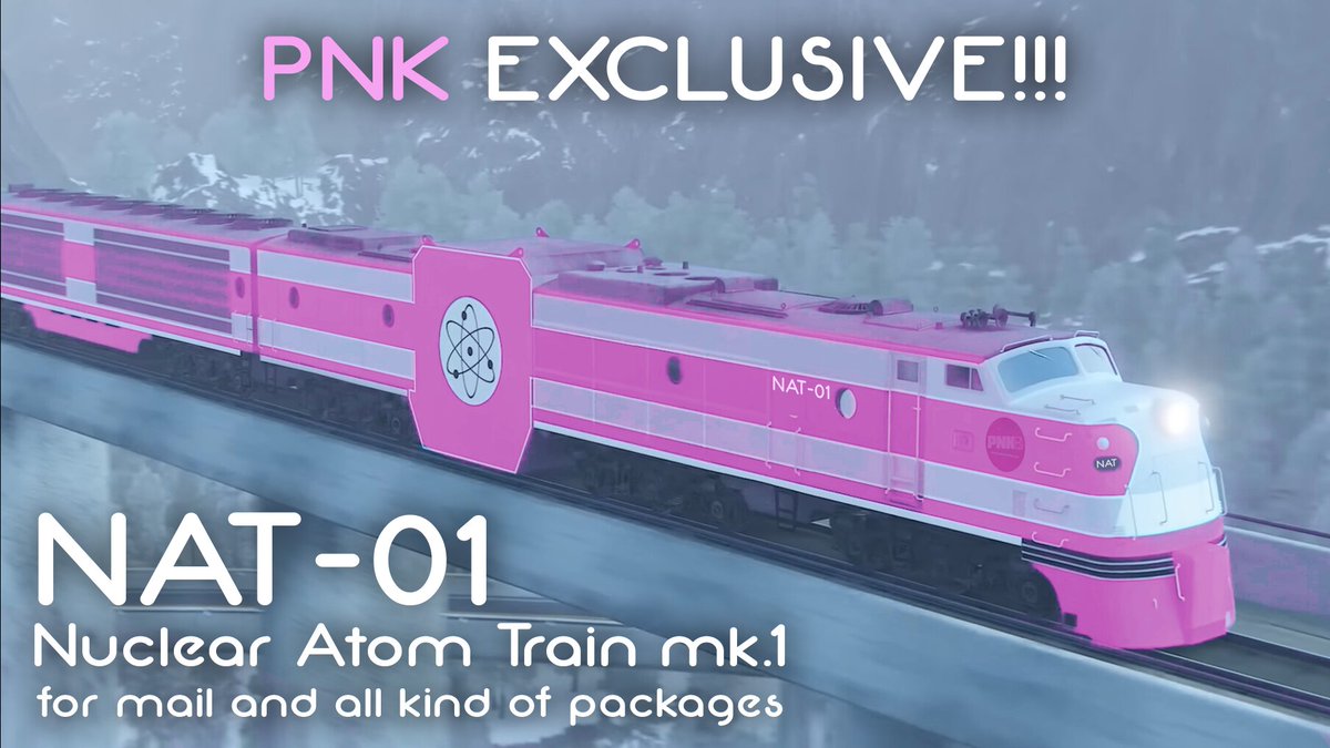 PackageNet1's tweet image. We are pleased to annouce that with some help from @MagRailNov, we have expanded our mail and packages deliveries on rail network! 
Both trains are one of it's kind, NAT-01 is powered by a nuclear reactor and 4MET-02 is powered by 4 metals, one of them being Australium.

-PNK CEO