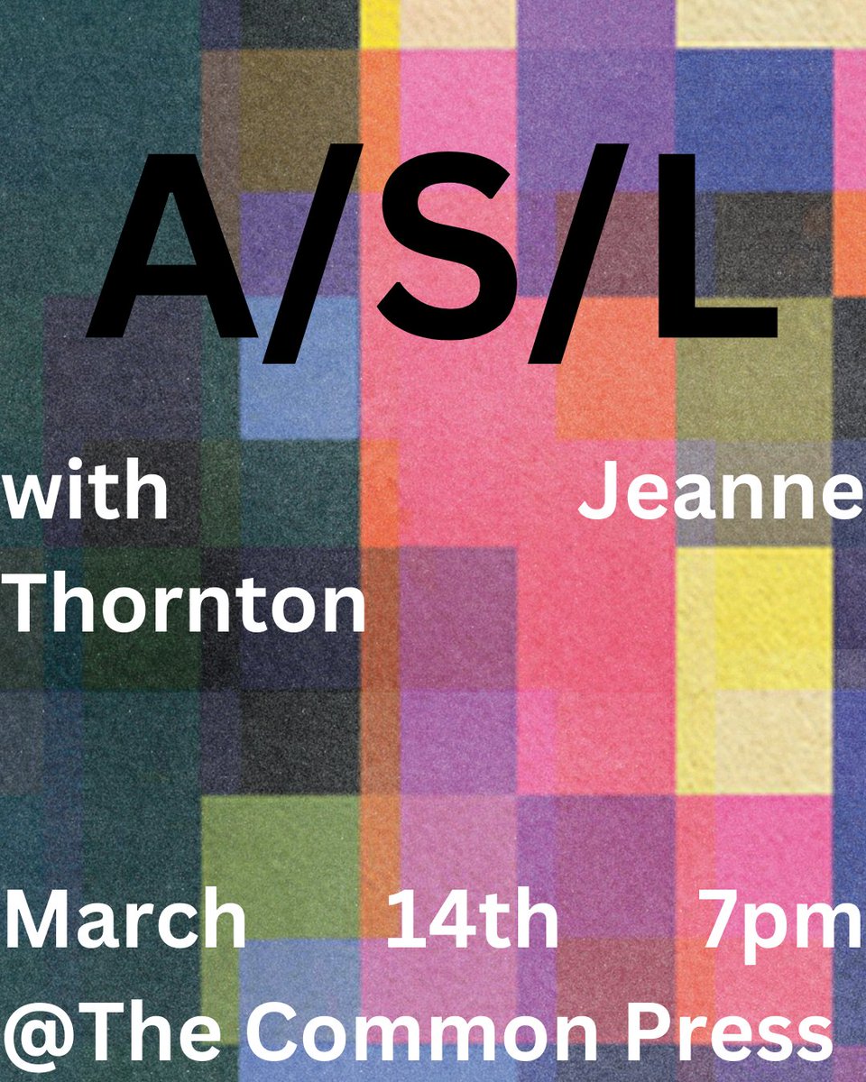 FMcM (@fmcmassociates) on Twitter photo We’re VERY excited to share Jeanne Thornton’s (<a href="/TruckLesbian/">Jeanne Thornton</a>) first ever UK events, celebrating the release of her new book A/S/L, published by <a href="/DeadInkBooks/">Dead Ink Books</a>.
Don’t miss Jeanne's talk on March 14th <a href="/TheCommonPress/">The Common Press Bookshop</a>!
Book your tickets now:
outsavvy.com/event/25479/as… We’re VERY excited to share Jeanne Thornton’s (<a href="/TruckLesbian/">Jeanne Thornton</a>) first ever UK events, celebrating the release of her new book A/S/L, published by <a href="/DeadInkBooks/">Dead Ink Books</a>.
Don’t miss Jeanne's talk on March 14th <a href="/TheCommonPress/">The Common Press Bookshop</a>!
Book your tickets now:
outsavvy.com/event/25479/as…