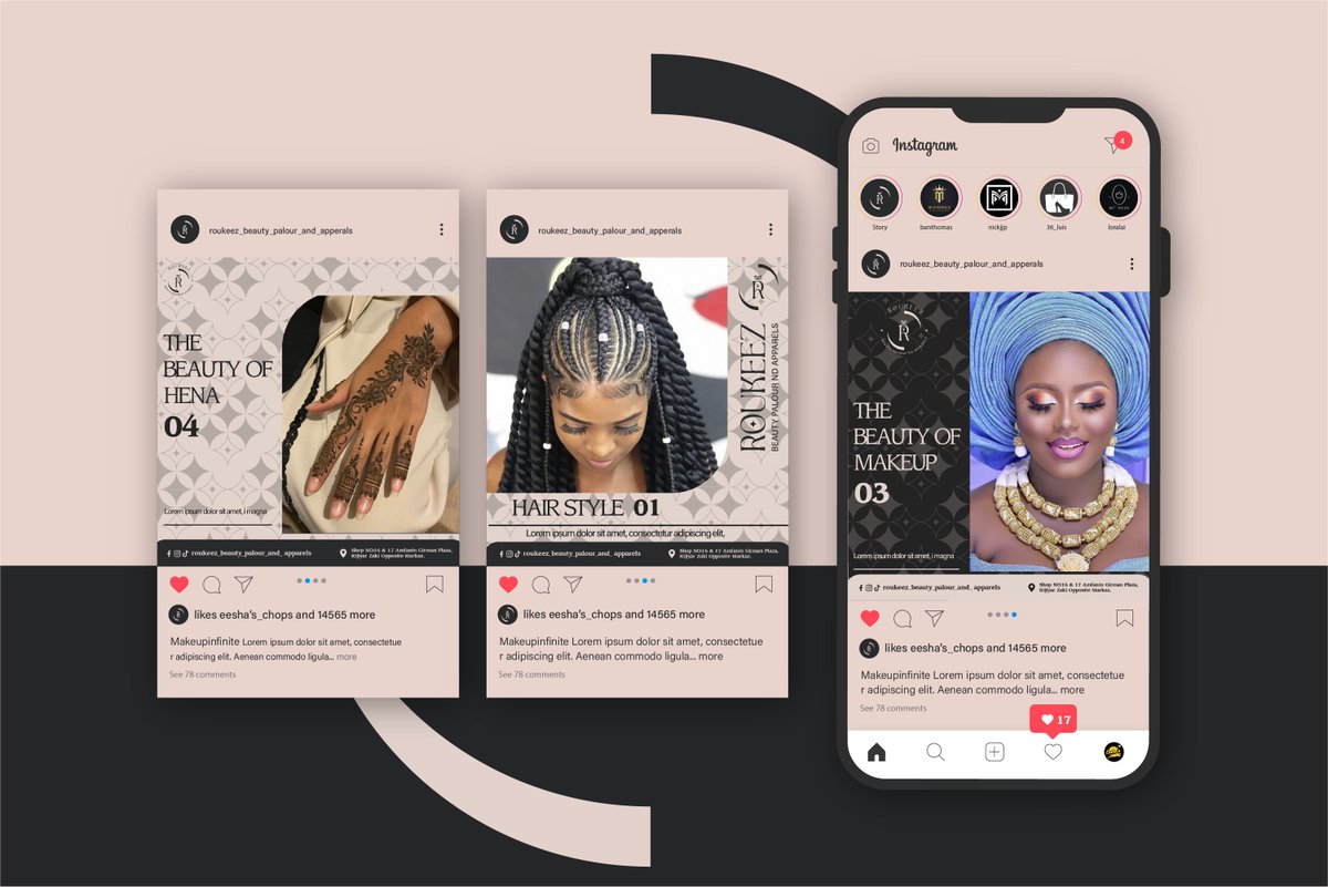 basicandbase's tweet photo. Introducing the stunning rebranding for ROUKEEZ BEAUTY PALOUR AND APPEALS! From elegant logos to mesmerizing colors, every detail reflects beauty and sophistication. Swipe to see the glamour unfold! https://t.co/XqMlVQOcV2