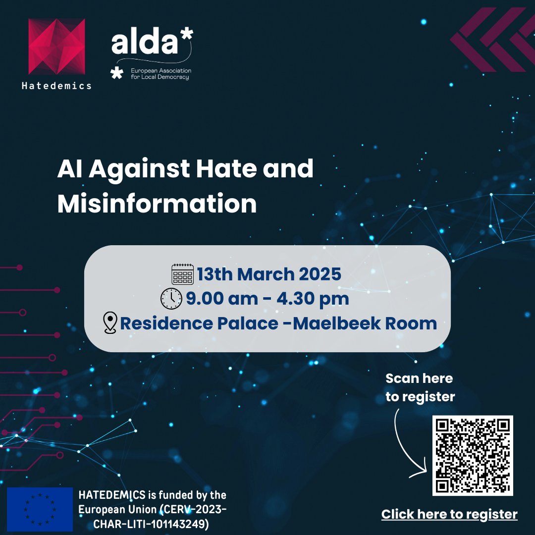 DemagogPL's tweet image. Interesujesz się sztuczną inteligencją? A czy zastanawiałeś się, jak można ją wykorzystać do walki z dezinformacją?

📢 Dołącz do nas na konferencji „AI Against Hate and Misinformation” organizowanej przez #HATEDEMICS.

➡️ To idealna okazja na wysłuchanie opinii ekspertów na…