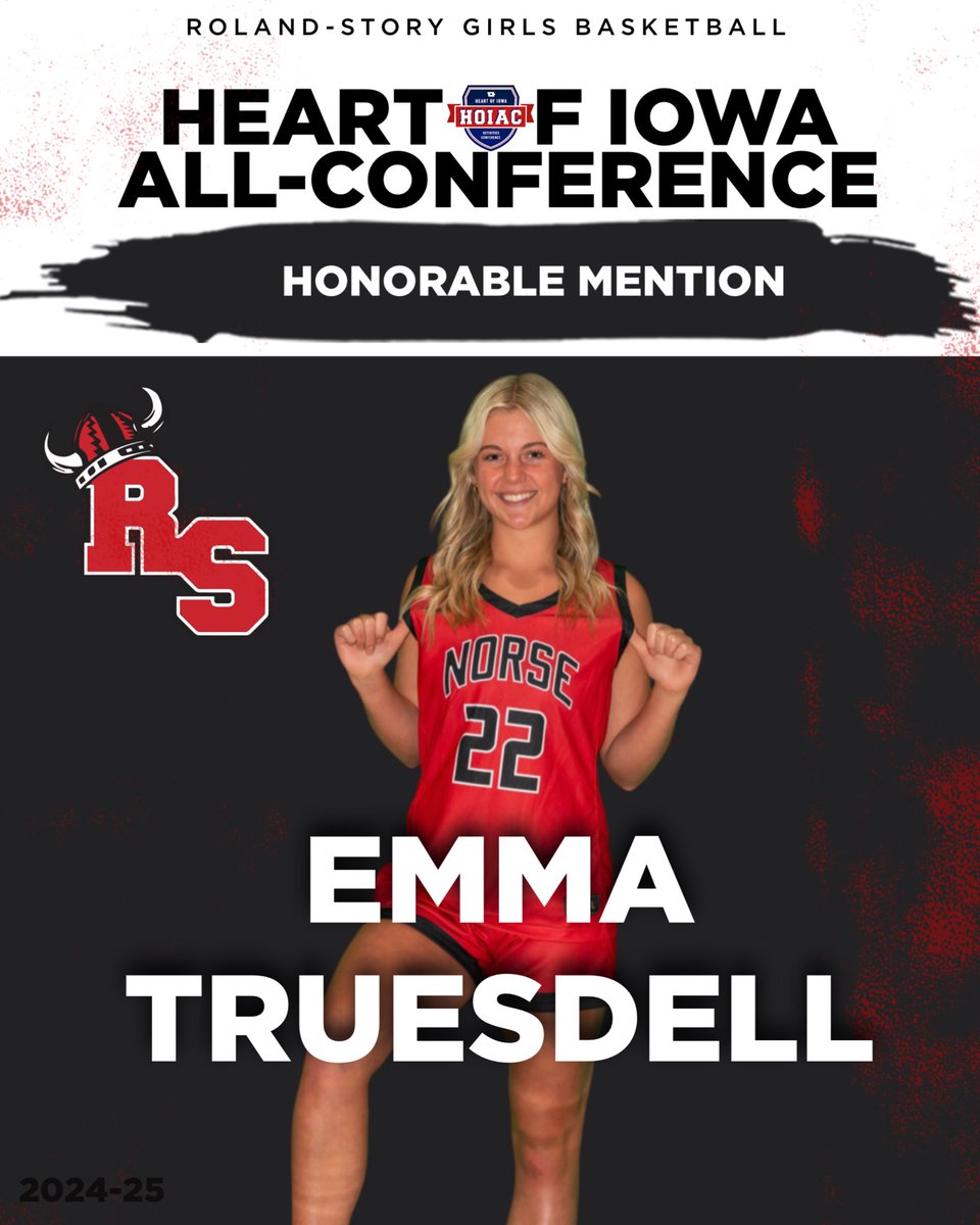 Congrats to Emma Truesdell on receiving Honorable Mention honors this season!

The 5’9 sophomore was responsible for 6.1PPG &amp; 2.6RPG. <a href="/etruesdell08/">Emma Truesdell</a> was a key contributor off bench &amp; started 2 games.

Also, Truesdell had a season high 13 pts vs Nevada.

Congrats to Emma! 
#iahsbkb