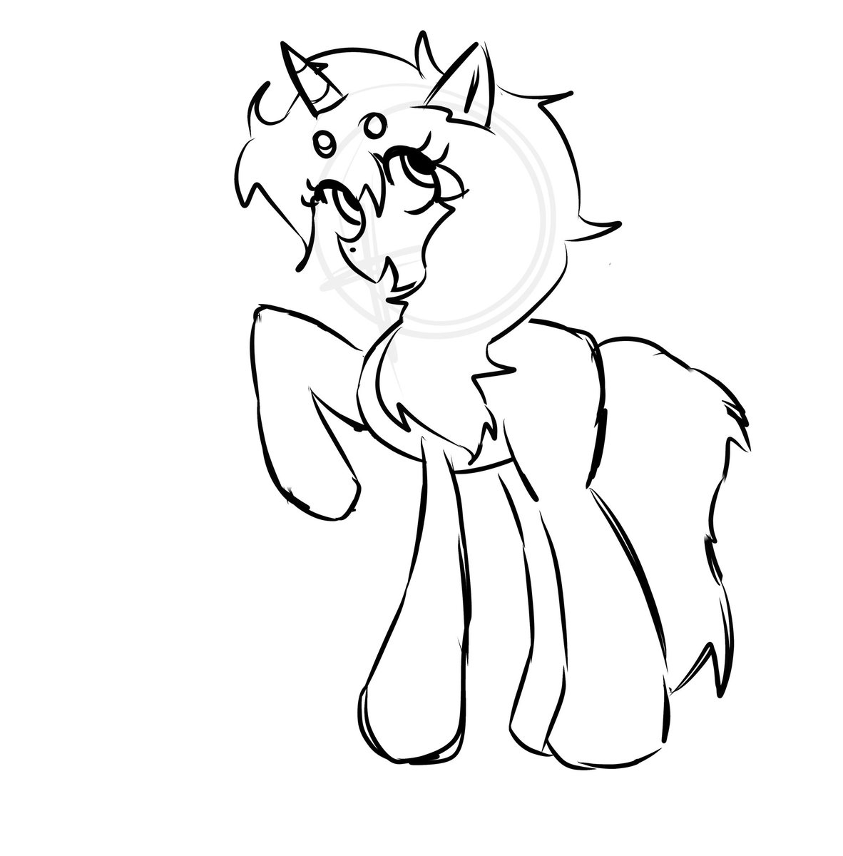 frenchfryezz's tweet photo. @KyuFaraday I tried drawing a pony in the mlp style for the first time https://t.co/hjscF8a9Gy