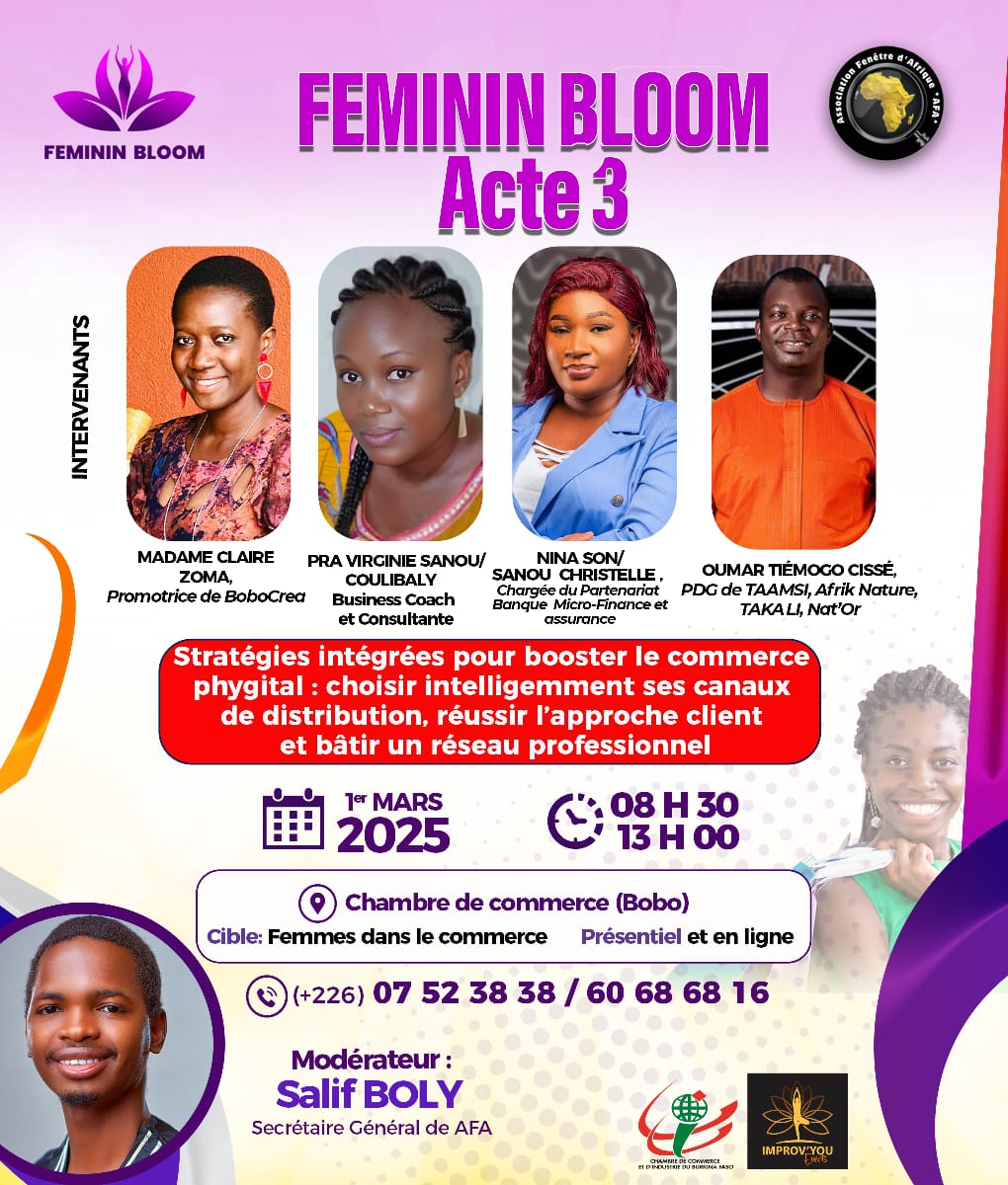 aboudou_hema's tweet photo. 𝐅𝐞𝐦𝐦𝐞𝐬 &amp; 𝐂𝐨𝐦𝐦𝐞𝐫𝐜𝐞 𝐏𝐡𝐲𝐠𝐢𝐭𝐚𝐥 : 𝐌𝐚î𝐭𝐫𝐢𝐬𝐞𝐳 𝐥𝐞𝐬 𝐂𝐥é𝐬 𝐝𝐮 𝐒𝐮𝐜𝐜è𝐬 !

Rdv 1er Mars 2025 à Bobo Dioulasso pour l'acte 3 du Programme Féminin Bloom 
👇👇👇 https://t.co/tXZR9OivvP