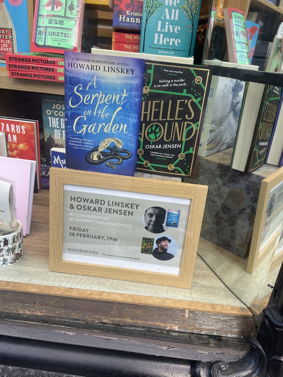 Great to see <a href="/HowardLinskey/">Howard Linskey</a> and <a href="/OskarCoxJensen/">Oskar Jensen</a> in the big window <a href="/waterstonesncl/">Waterstones Newcastle</a> 

🐍 🪴