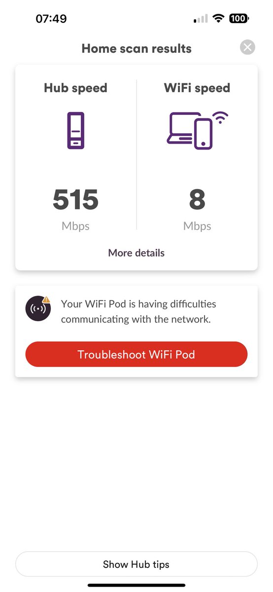 Diddybober's tweet photo. @virginmedia Been waiting so long to get Virgin installed for so long. Got it installed last Thursday and this is what I’m getting. Disappointed and many other words to sum it so far. Engineer booked in to look at this shambles currently 😞 https://t.co/tRgmV6jx5w