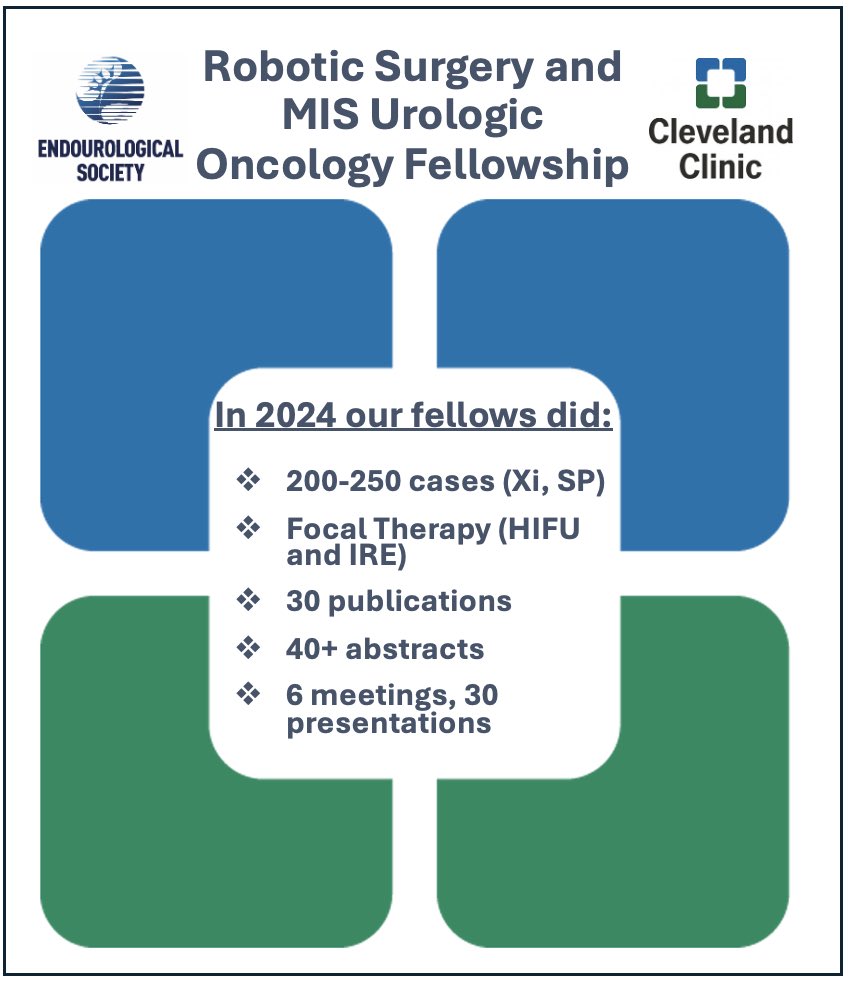 Zeyad Schwen MD (@zschwen) on Twitter photo Our MIS fellows are productive in every sense of the word <a href="/CleClinicUro/">Cleveland Clinic Urology</a>
✅Email urologyfellowship@ccf.org for link to Virtual Open House THIS Thursday Feb 27th 6-7PM
✅ 1 or 2 year options
<a href="/drjkaouk/">Dr. J. Kaouk</a> <a href="/RubenOlivaresG/">Ruben Olivares MD</a> <a href="/JamalAlamiri/">Jamal Alamiri</a> <a href="/moeltemamy/">Mohamed Eltemamy</a> <a href="/CleClinicUroRes/">Cleveland Clinic Urology Residency Program</a> <a href="/Endo_Society/">Endourological Society</a> Our MIS fellows are productive in every sense of the word <a href="/CleClinicUro/">Cleveland Clinic Urology</a>
✅Email urologyfellowship@ccf.org for link to Virtual Open House THIS Thursday Feb 27th 6-7PM
✅ 1 or 2 year options
<a href="/drjkaouk/">Dr. J. Kaouk</a> <a href="/RubenOlivaresG/">Ruben Olivares MD</a> <a href="/JamalAlamiri/">Jamal Alamiri</a> <a href="/moeltemamy/">Mohamed Eltemamy</a> <a href="/CleClinicUroRes/">Cleveland Clinic Urology Residency Program</a> <a href="/Endo_Society/">Endourological Society</a>