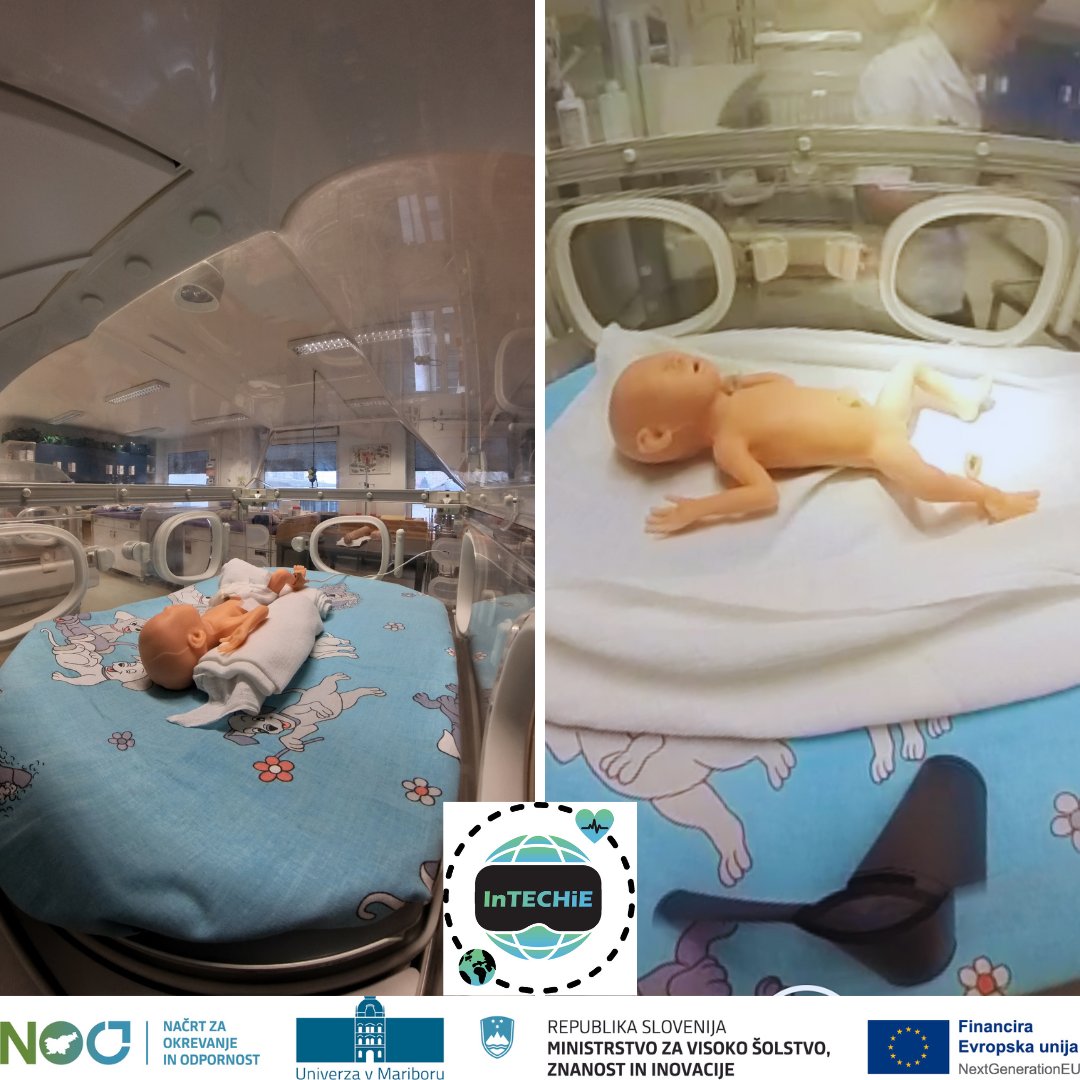 We are happy to share with you the moments from the recording of the care of a premature baby in an incubator using a 360-degree camera. 👶💙 #univerzavmariboru #NOO #NextGenerationEU #EUsredstva #MVZI #InTECHiE #inotehzdrav
