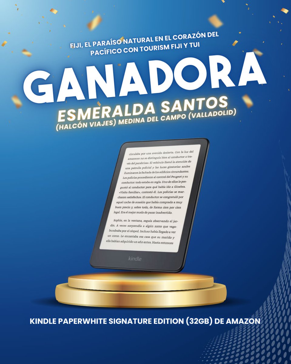 ✅ Resumen Webinar: Fiji, el paraíso natural en el corazón del Pacífico con <a href="/TourismFiji/">TourismFiji</a>  y <a href="/TUISPAINPRO/">TUI Spain Pro</a>

🎊La ganadora del Kindle (32GB) de Amazon ha sido:
Esmeralda Santos (Halcón Viajes) Medina del Campo (Valladolid)

👏Gracias por vuestra participación
bookingfax.com/webinars