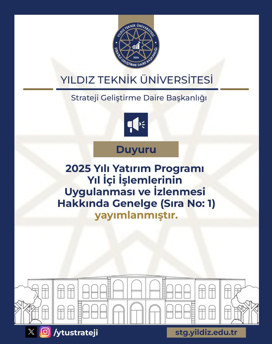 2025 Yılı Yatırım Programı Yıl İçi İşlemlerinin Uygulanması ve İzlenmesi Hakkında Genelge (Sıra No:1) Yayımlanmıştır.