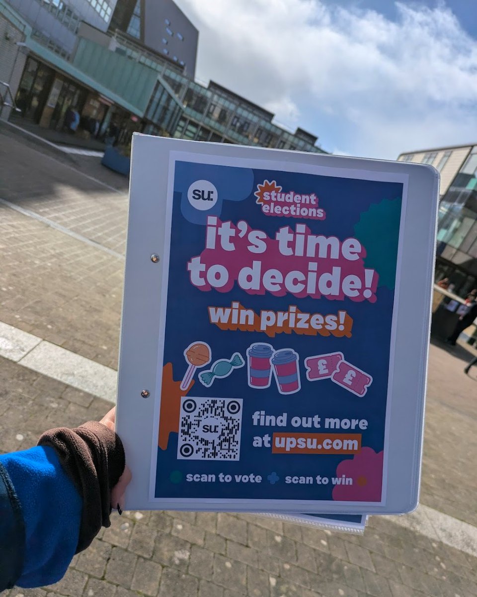 Head to the SU roof to pick up some sweet freebies TODAY!! Here until 2pm! 😋

Make sure you've voted in the #StudentElections 📣

🔗 upsu.com/elections/

See you soon! ☀️