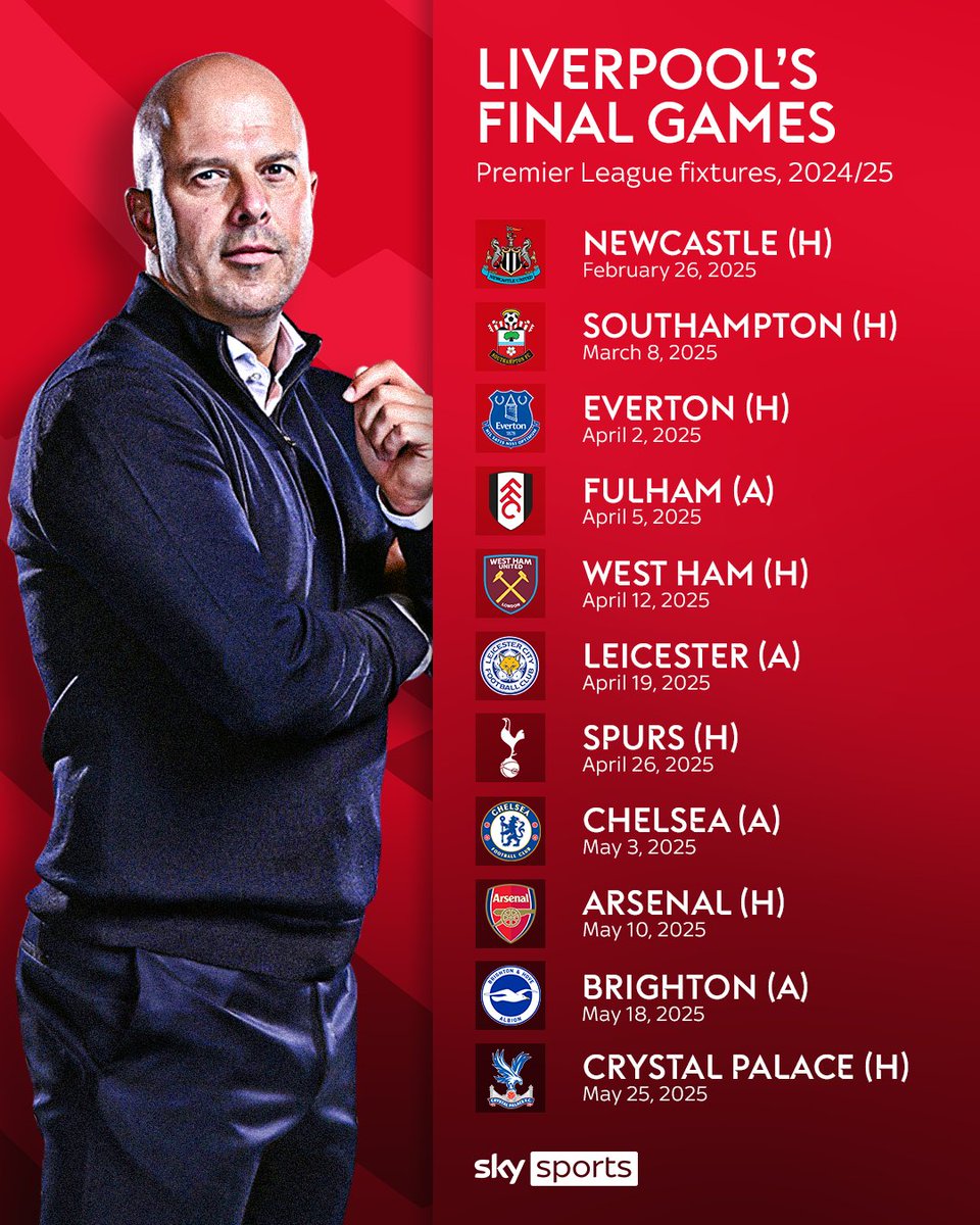 SkySports's tweet photo. Liverpool's final games 👀 https://t.co/LSWxbIFTyv