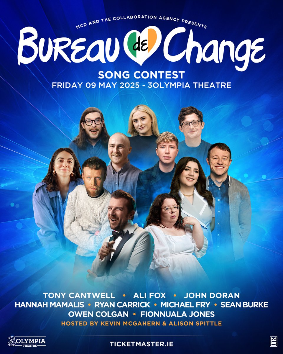 Ticketmaster Ireland (@ticketmasterire) on Twitter photo The brainchild of Tony Cantwell (<a href="/tonyhorror/">Tony Cantwell</a>), the Bureau De Change Song Contest comes to Dublin's <a href="/3olympiatheatre/">3Olympia Theatre</a> on Friday 9 May 2025 🎶
The mock Eurovision parody party boasts a stellar line up including Owen Colgan, <a href="/Ali_Fox__/">Ali Fox</a>, <a href="/SeanBurkeShow/">Seán Burke</a> and more 😂
🎫 Tickets on sale The brainchild of Tony Cantwell (<a href="/tonyhorror/">Tony Cantwell</a>), the Bureau De Change Song Contest comes to Dublin's <a href="/3olympiatheatre/">3Olympia Theatre</a> on Friday 9 May 2025 🎶
The mock Eurovision parody party boasts a stellar line up including Owen Colgan, <a href="/Ali_Fox__/">Ali Fox</a>, <a href="/SeanBurkeShow/">Seán Burke</a> and more 😂
🎫 Tickets on sale
