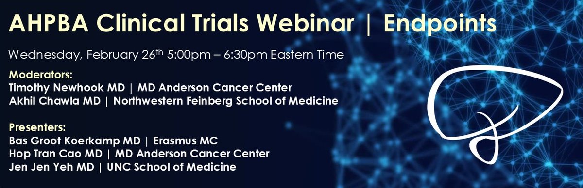 AHPBA (@ahpba) on Twitter photo Join us for the AHPBA Clinical Trials Endpoints Webinar 2/26 at 5pm Eastern Time
REGISTER: tinyurl.com/3nz6x6my
<a href="/sepideh_gholami/">Sepideh Gholami, MD, MAS, FACS, FSSO</a> Join us for the AHPBA Clinical Trials Endpoints Webinar 2/26 at 5pm Eastern Time
REGISTER: tinyurl.com/3nz6x6my
<a href="/sepideh_gholami/">Sepideh Gholami, MD, MAS, FACS, FSSO</a>