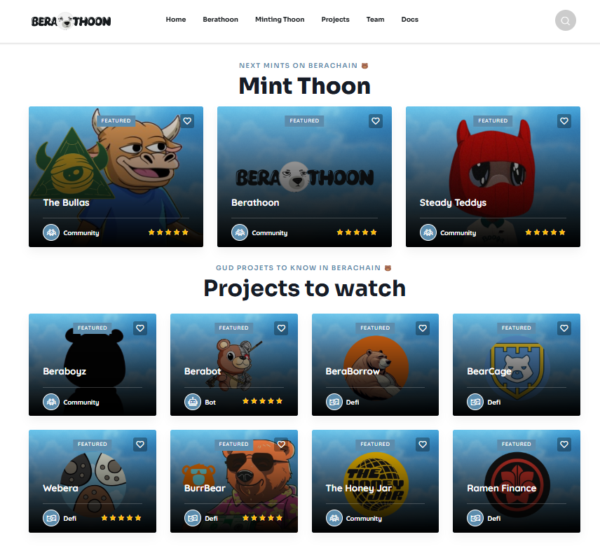 thooonv's tweet photo. More projects being added to our website! ✨

Soon we will catalog the entire @berachain system.
Wen? Thoon!

https://t.co/WHS1RKEPka https://t.co/Ca7jE6kBma