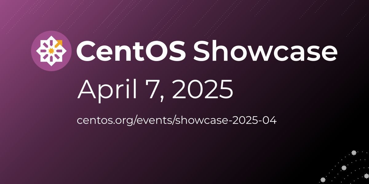 CentOS's tweet image. Time to showcase your amazing work again! CentOS Showcase is our half-day virtual conference series. Join us April 7 to talk about the Enterprise Linux ecosystem. CFP closes March 21.

centos.org/events/showcas… 

#CentOSShowcase