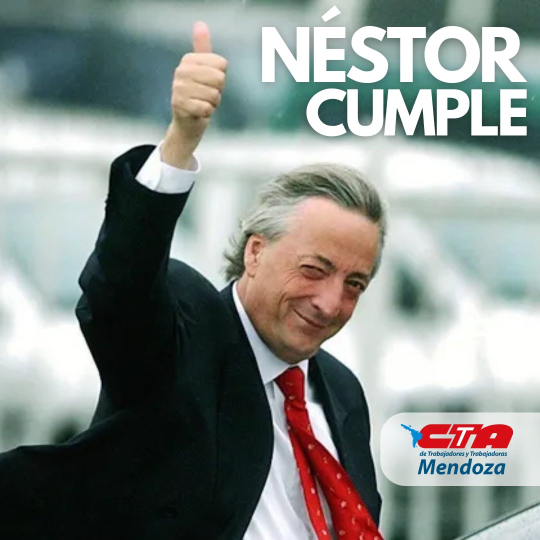 CtaMza's tweet photo. Hoy se cumplen 75 años del nacimiento de Néstor Kirchner, con su legado, nos recuerda la importancia de defender la dignidad de nuestra patria. 

#NestorCumple https://t.co/X6URmT5rrm