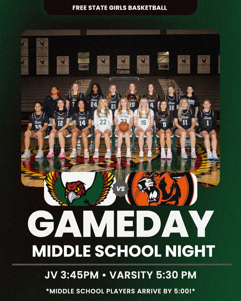 Game Day!
Middle School Night!
⏰ JV 3:45, Varsity 5:30pm
📍 Home
🆚 Shawnee Mission Northwest
*Middle schoolers arrive by 5:00!*