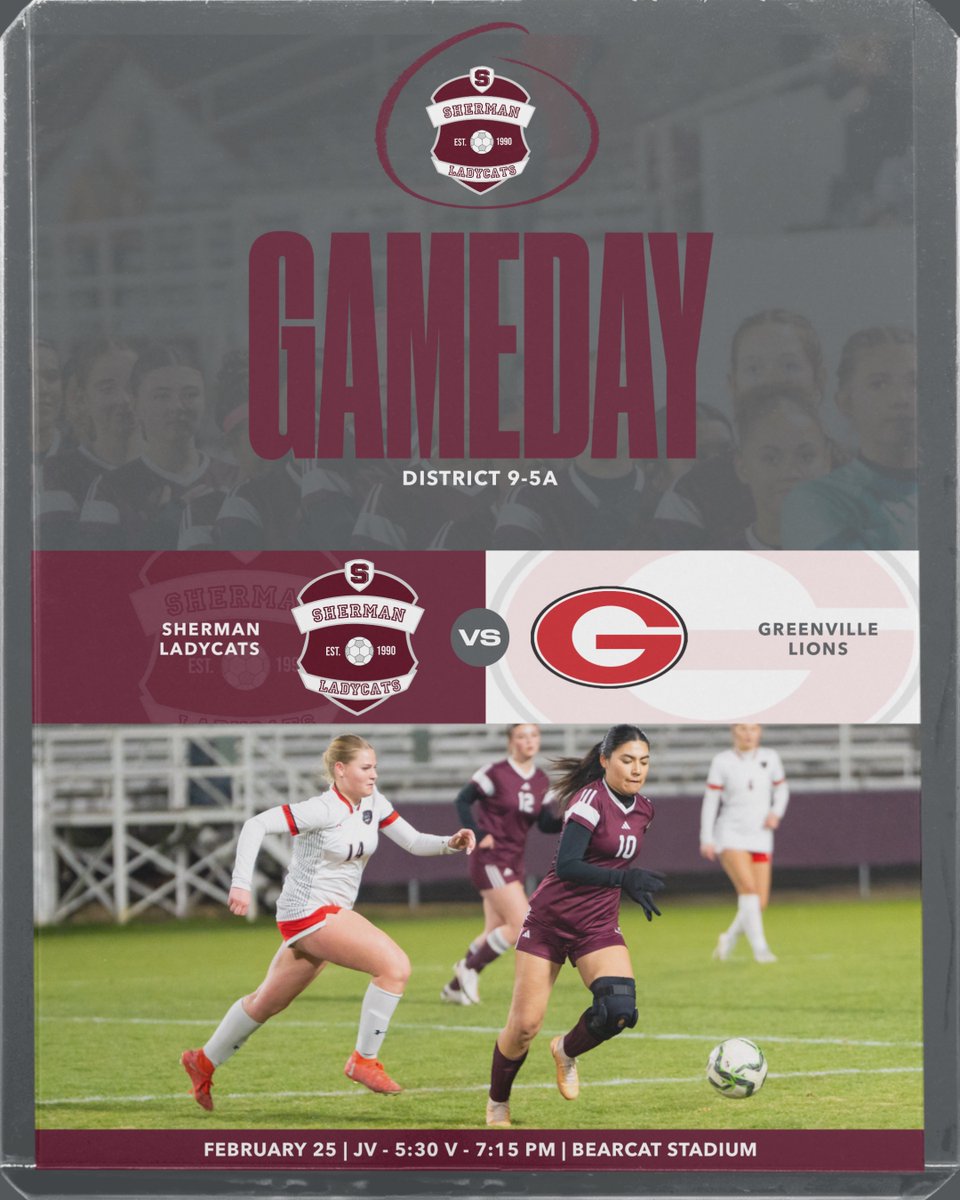 It's SENIOR NIGHT

🆚 Greenville
⏰ JV - 5:30 | V - 7:15 PM
🏟️ Bearcat Stadium
📺 fan.hudl.com/usa/tx/sherman… 
🎟️ shermanisd.net/athletics/tick… 
🎉SENIOR NIGHT