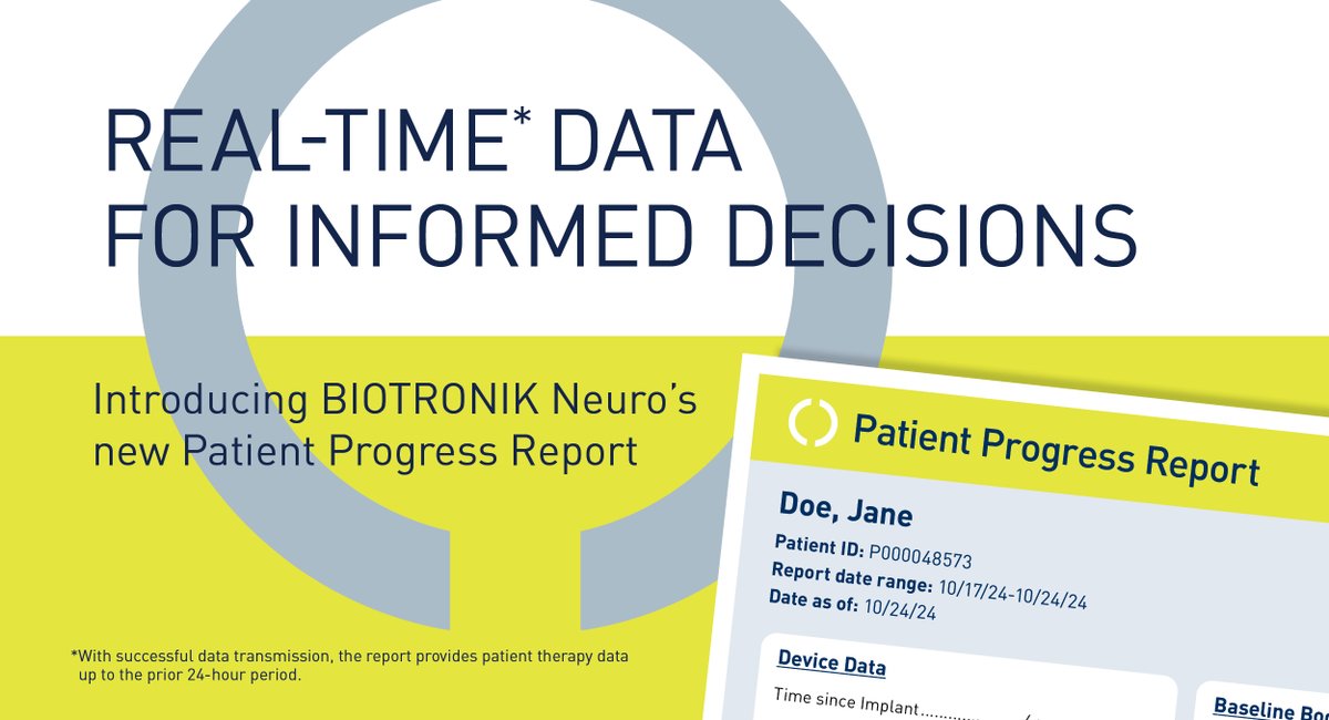 Help inform your SCS treatment decisions with BIOTRONIK Neuro’s new Patient Progress Report. Prospera® delivers real-time*, objective SCS data designed to make follow-up more efficient. #BIOTRONIKNeuro #SpinalCordStimulation