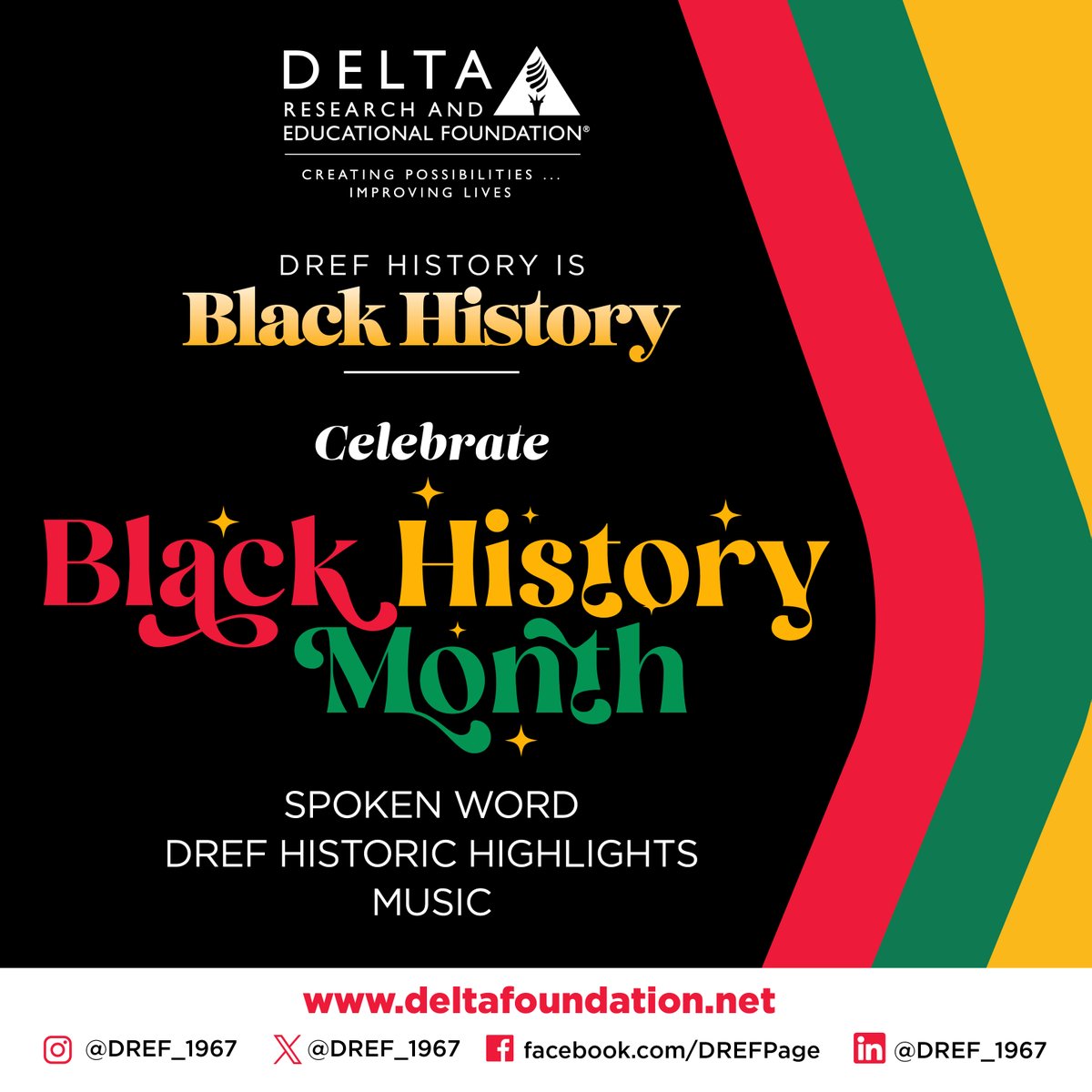 As we near the end of Black History Month, DREF reminds you that Black History is celebrated every day, of every month, all year long.  Please enjoy this presentation honoring our history. Click link to view. youtu.be/M9YiJ_Z0wrg  #DST1913,#DREF,#BlackHistoryEveryMonth.