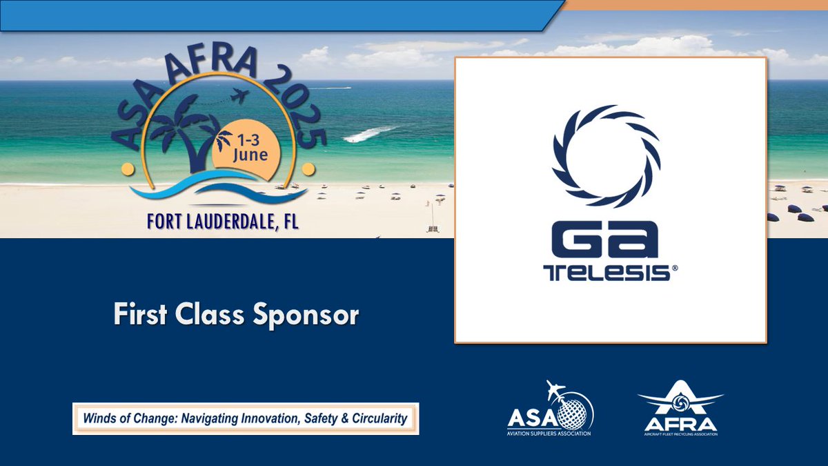 aviationsupp's tweet image. Thanks #GATelesis for sponsoring #ASAAFRA2025 as a #FirstClassSponsor! 🎉✈️ We appreciate your commitment to advancing aviation. 🤝✨ #ASABusinessChampion #ASAContributionChampion #ASAMember #ASA100 #ASACB #AFRAMember #AFRAAccredited #Leasing #FlightSolutionGroup #GATES