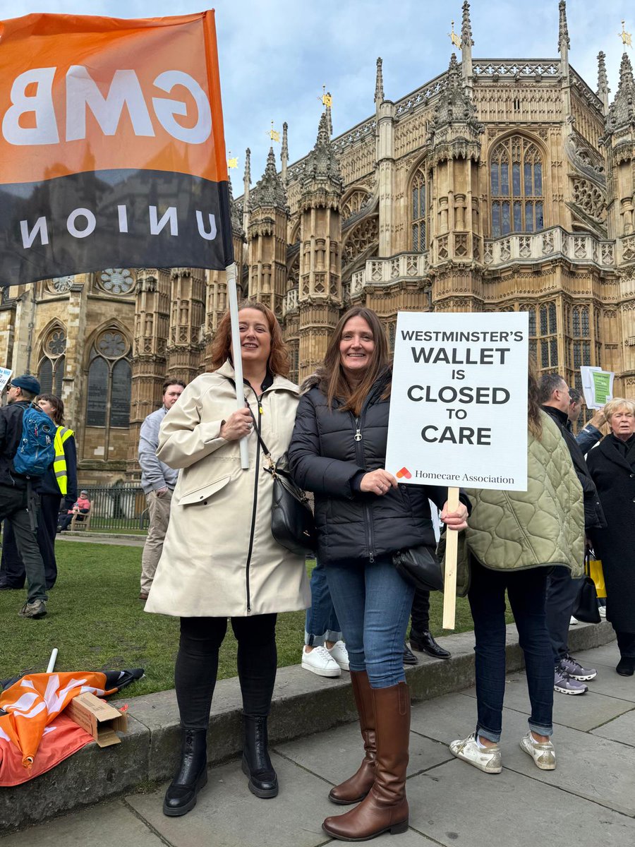 Today we attend the #ProvidersUnite Day of Action, standing with <a href="/GMB_union/">GMB Union</a> &amp; <a href="/homecareassn/">Homecare Association</a> to demand urgent investment in social care.

92% of people we support rate their care as good or outstanding, without proper funding, we can’t guarantee this quality.

#ValueSocialCare