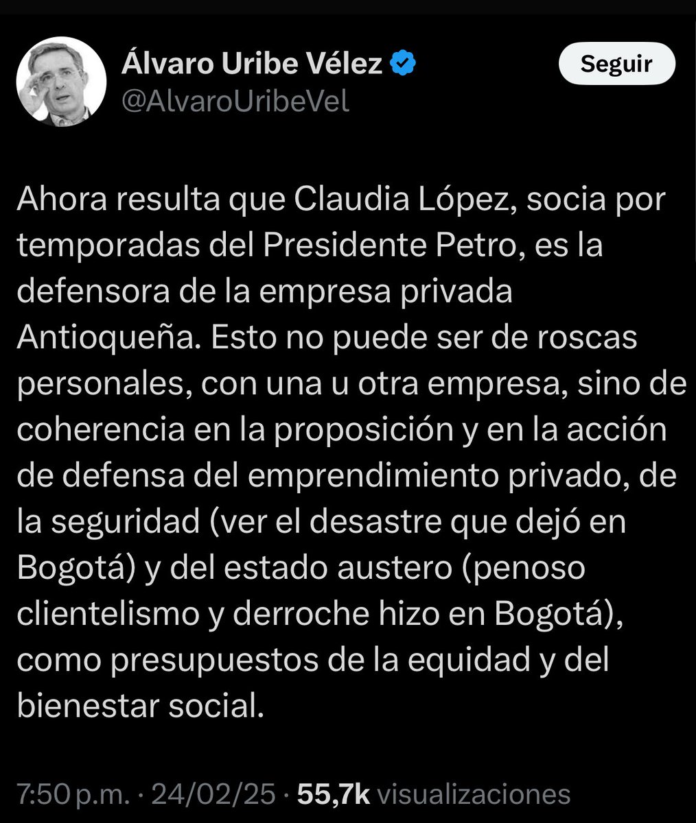 Ex presidente Uribe concéntrese en su juicio sin más dilaciones. Usted no es el dueño ni vocero del empresariado, menos cuando permitieron que Gilinski y su candidata se unieran para destruir el grupo empresarial antioqueño. 

Va hilo 🧵 sobre cómo Bogotá salió adelante porque