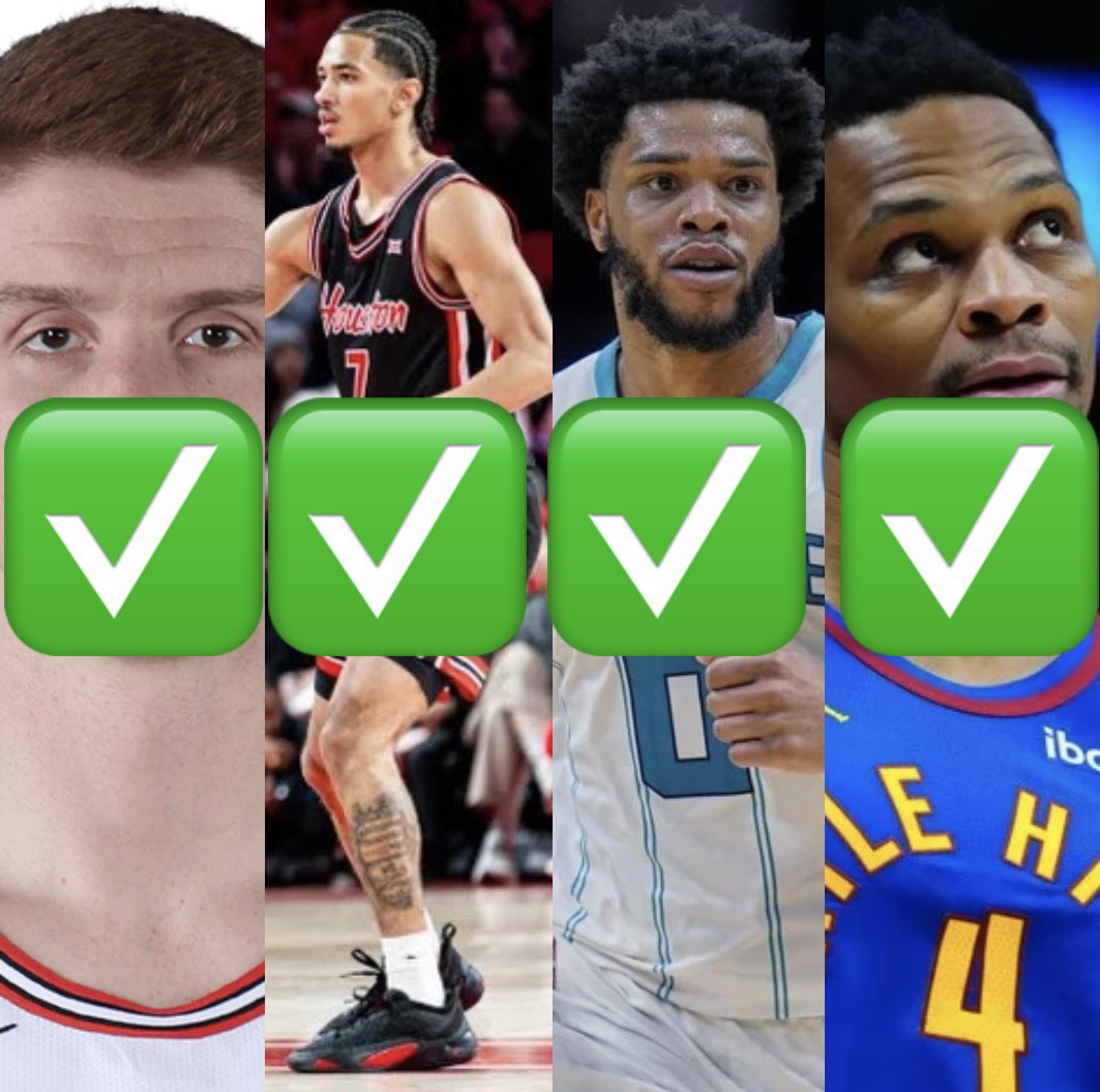 LiamBestBets's tweet image. 2/24 NBA/CBB Recap ⬇️

Kevin Huerter O 8.5 Points ✅
Miles Bridges 6+ Reb &amp;amp; Nurkic 3+ AST Parlay✅
Russell Westbrook O 4.5 Assists ✅
Houston ML ✅
Anthony Edwards O 3.5 3PM ❌

4-1 night overall, we had some ELITE reads last night. Let’s keep it going today 🔥🔥