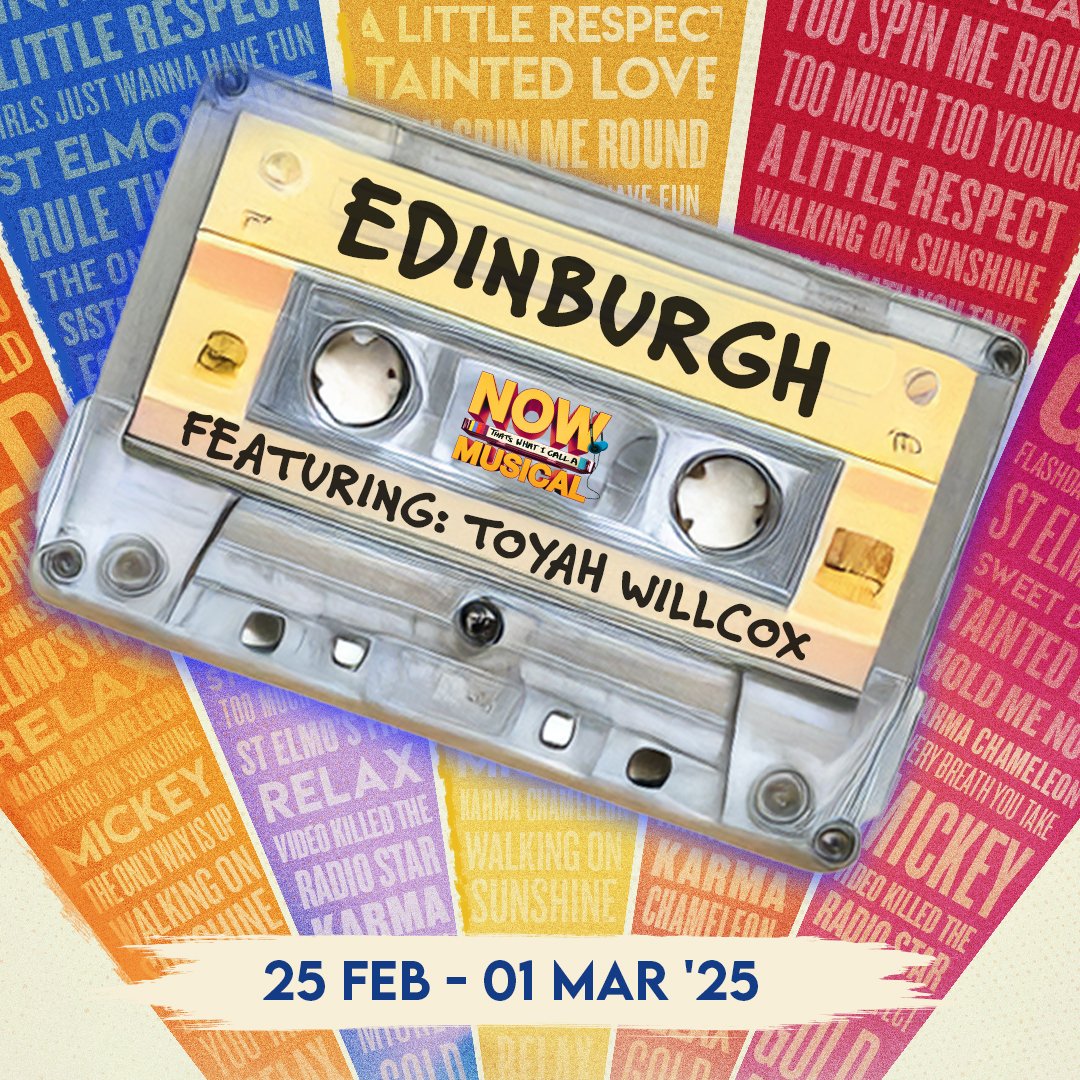 TheNOWMusical (@thenowmusical) on Twitter photo Tonight NOW That’s What I Call a Musical hits <a href="/edinplayhouse/">Edinburgh Playhouse</a> ✨🎶
Get ready to dance the night away with all your favourite 80s hits, starring the incredible <a href="/toyahofficial/">Toyah Willcox</a> alongside our amazing cast <a href="/SamBaileyREAL/">Sam Bailey Official</a> and <a href="/Nina_Wadia/">Nina Wadia OBE</a> 🎤
Tickets are selling fast - don’t miss out! Tonight NOW That’s What I Call a Musical hits <a href="/edinplayhouse/">Edinburgh Playhouse</a> ✨🎶
Get ready to dance the night away with all your favourite 80s hits, starring the incredible <a href="/toyahofficial/">Toyah Willcox</a> alongside our amazing cast <a href="/SamBaileyREAL/">Sam Bailey Official</a> and <a href="/Nina_Wadia/">Nina Wadia OBE</a> 🎤
Tickets are selling fast - don’t miss out!