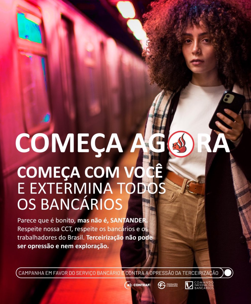 📣Os direitos da categoria bancária, incluindo a PLR, estão sendo ameaçados pelo Santander, com a manobra da substituição do emprego bancário pelo emprego de terceirizados.

📃Enquanto um é coberto por todos os direitos da Convenção Coletiva de Trabalho, o segundo, terceirizado,