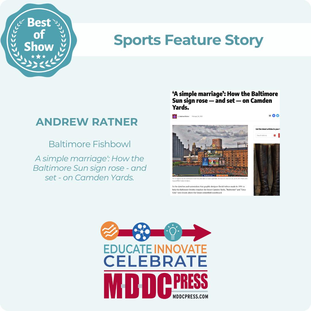 MDDCPress (@mddcpress) on Twitter photo Congratulations to Andrew Ratner of the <a href="/baltfishbowl/">Baltimore Fishbowl</a>!
Β
π See all winners at mddcpress.com/awards Congratulations to Andrew Ratner of the <a href="/baltfishbowl/">Baltimore Fishbowl</a>!
Β
π See all winners at mddcpress.com/awards