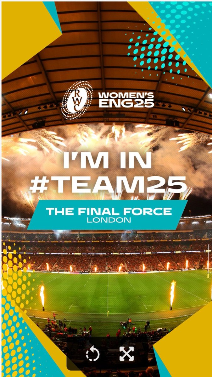 I've just accepted a volunteer role with Women's Rugby World Cup #RWC2025 #Team25 on the accreditation team at Twickenham Stadium.  #ThisEnergyNeverStops #FinalForce Exciting!