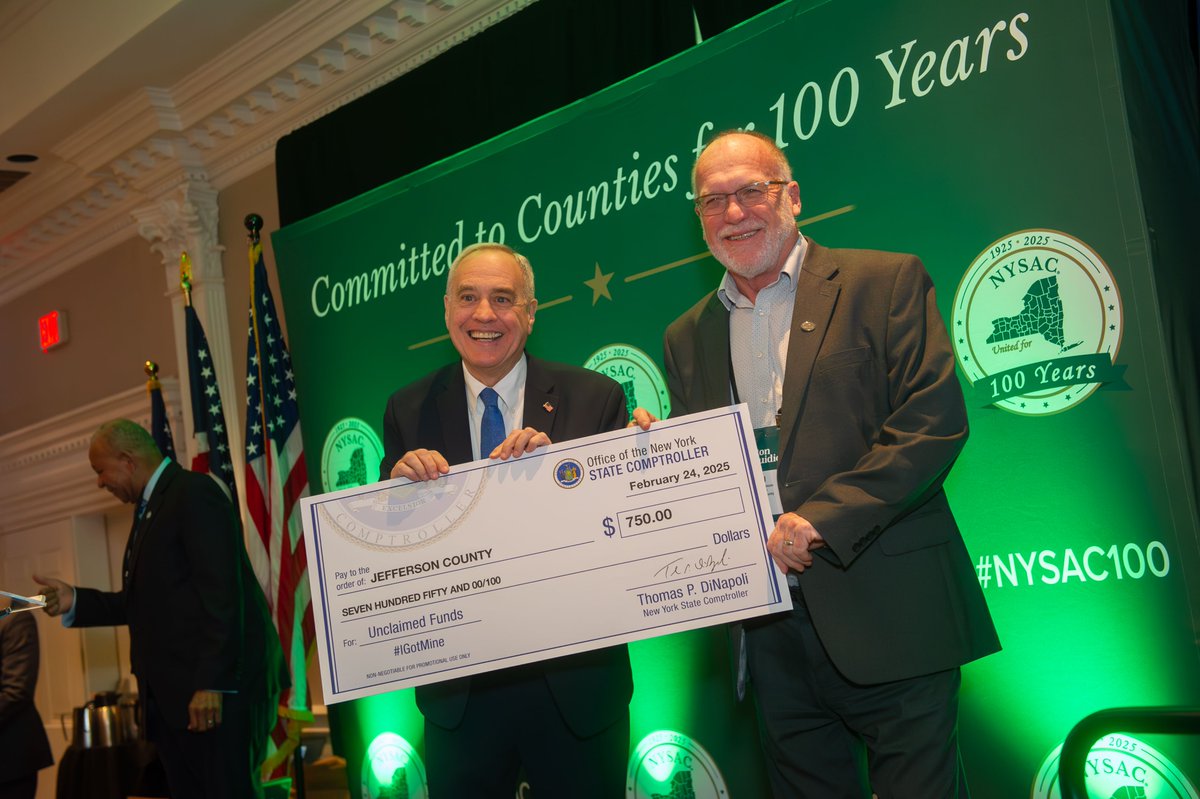 Celebrating NYSAC's 100th birthday with cake, good friends, and of course, some unclaimed funds! #NYSAC100