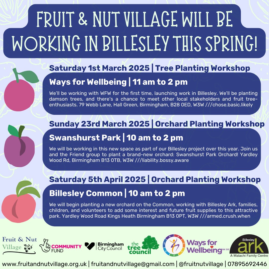 #FruitAndNutVillage #Billesley #FruitTreePlanting this March and April...