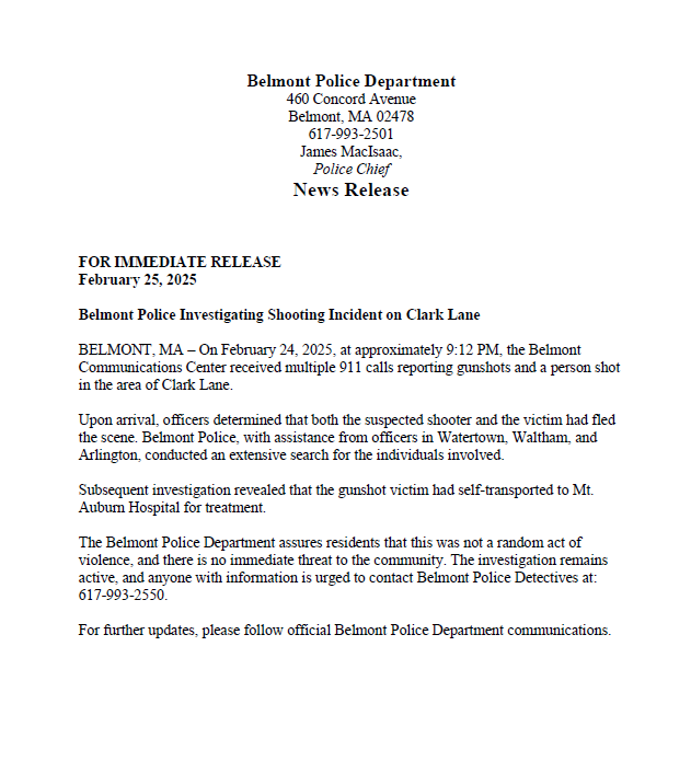 Belmont, MA Police (@belmontpd) on Twitter photo 