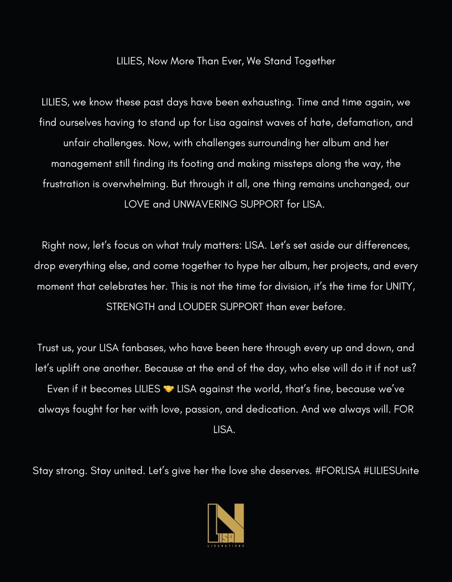 LISANATIONS_'s tweet photo. 💛🫂 #FORLISA #LILIESUnite https://t.co/LY2BolTYdi
