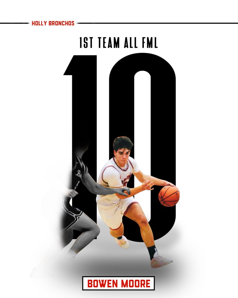Steve DeHart (@coachdehart5) on Twitter photo Congratulations to <a href="/Bomoore_08/">Bowen Moore</a> for being selected 1st Team All Flint Metro League. 🤘🏼😍💪🏼🏀
Bowen had a great senior campaign, and is now looking forward to his college career!
<a href="/BronchosAD/">HollyBronchosAD</a> <a href="/FootballHolly/">Holly Football</a> <a href="/Holly_Students/">Holly Students</a> <a href="/HollyHSBaseball/">HollyBronchoBaseball</a> Congratulations to <a href="/Bomoore_08/">Bowen Moore</a> for being selected 1st Team All Flint Metro League. 🤘🏼😍💪🏼🏀
Bowen had a great senior campaign, and is now looking forward to his college career!
<a href="/BronchosAD/">HollyBronchosAD</a> <a href="/FootballHolly/">Holly Football</a> <a href="/Holly_Students/">Holly Students</a> <a href="/HollyHSBaseball/">HollyBronchoBaseball</a>
