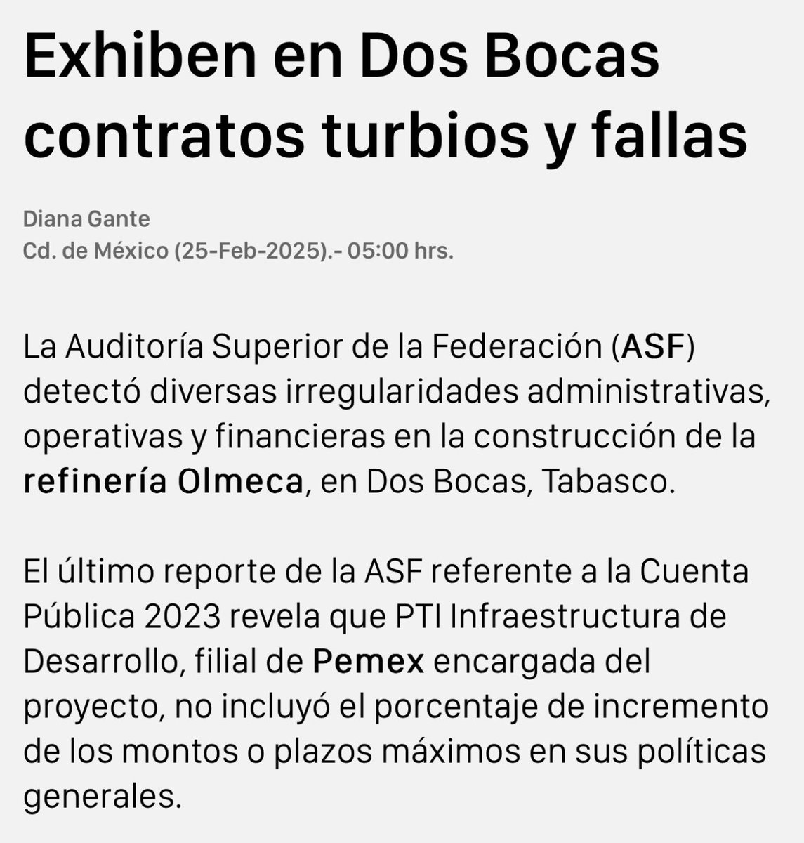 acastagne's tweet image. Alguien podría hacerme el favor de retuitear esta nota para que la señora de Zacatecas avecinada en Veracruz @rocionahle la reciba pues me tiene bloqueado y aclare ante la Auditoría Superior de la Federación (ASF) la enorme corrupción, contratos turbios, fallas y mala calidad en…