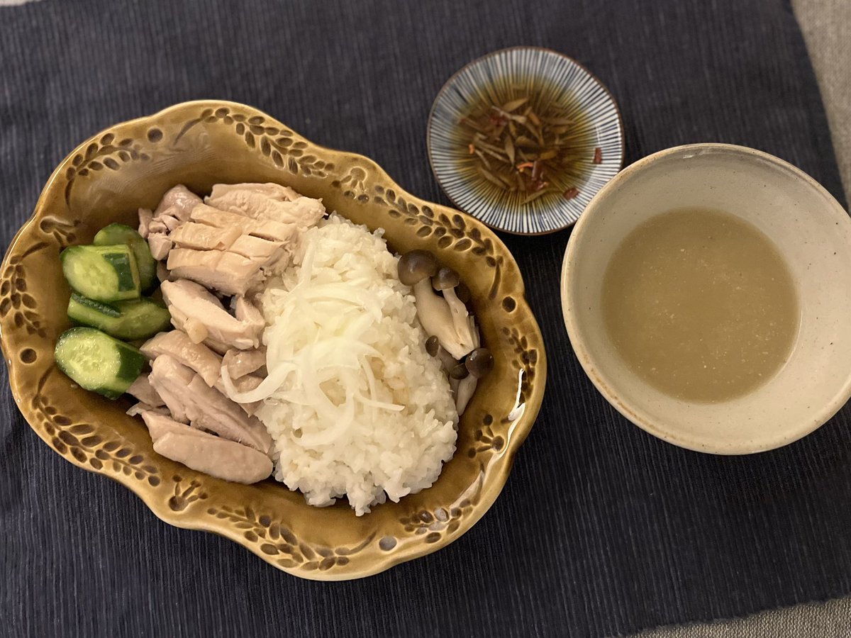 UchidaShusaku's tweet image. 海南チキンライス☺️
#ごはん部 #food #Atable