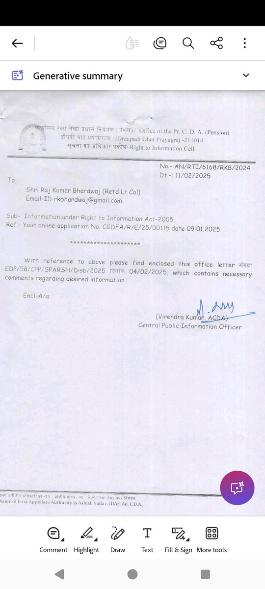 Day 2: PCDA(P)'s REPLY TO RTI-CGDFA/R/E/25/00115 DT 4 &amp;11/2/25 EVADES 95% QUERIES—SPARSH TRAPS 50% Ex-Servicemen. As Advised by CIC on Our Email Complaint,Lodged Complaint in CIC Portal-Diary 609659 ! 
<a href="/PMOIndia/">PMO India</a> <a href="/DefenceMinIndia/">रक्षा मंत्री कार्यालय/ RMO India</a>
<a href="/DefenceAccounts/">Defence Accounts Department</a> <a href="/PcdaPensions/">PCDA (Pensions)</a>
#SPARSHFailsVeterans