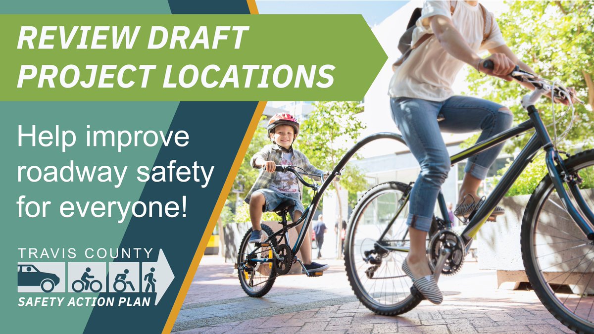 Pedestrians, bicyclists, drivers and transit users -- Travis County wants your feedback! Share your input on the draft Travis County Safe Streets for All project locations by March 7 at TCTXSafeStreets4All.com.